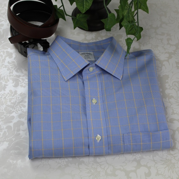 Brooks Brothers Blue / Yellow Dress Shirt XL NWOT - Picture 1 of 7